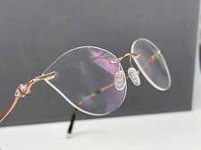 Marion Ramm Brille Damen Braun Strass randlos oval  groß 34F917  NP:234€