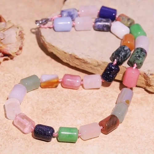 Naturstein quarz achat collier - quarz,