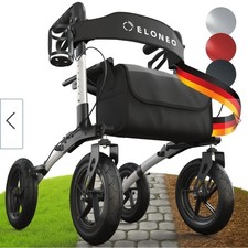 Outdoor Rollator mit Luftbereifung inkl. Sitzfläche, faltbar und leicht mit Sitz