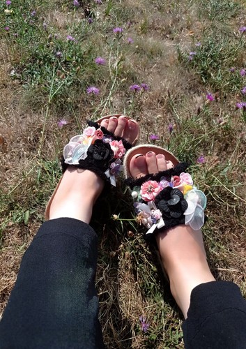 Sandalen pantoletten - pantoletten, 🖤