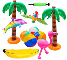 LATERN 11 Stück Aufblasbare Palmen Aufblasbar Flamingos Papagei OHNE PUMPE
