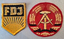 Aufnäher Wappen der DDR und Aufnäher FDJ  "Blauhemd" Pioniere Freie Deutsche Jug