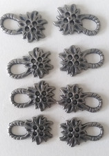 8 Dirndlhaken Ösen Schnürung Miederhaken Trachten Haken Silber Metall