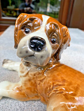 Goebel Hund junger Bernhardiner Porzellan glasiert liegend Nr. 3004617