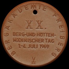 BERGBAU: Medaille 1969. BERG- & HÜTTENMÄNNISCHER TAG - BERGAKADEMIE FREIBERG.