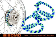 Nabenputzringe 2x 56cm Blau Neongrün Moped Simson S50 KR51 E-Bike Fahrrad Mokick