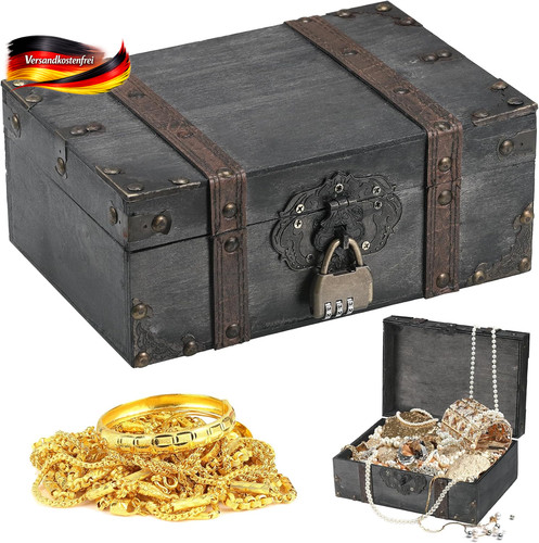 Holz schatztruhe mit schloss - holz-schatztruhe,