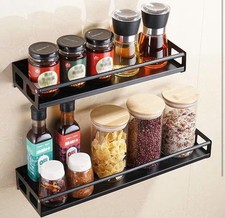 Neu 2x Wandregal Küchenregal Regal Gewürzschrank Schwarz 30 cm 40 cm