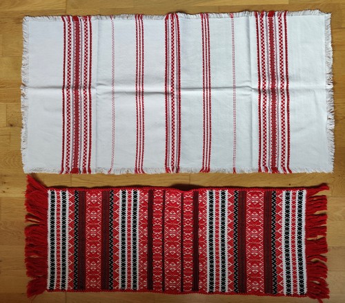 Vintage leinen tischläufer - 2x,