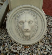 Wandbild, Stuck "Löwe" Fassadenstuck Ø 47 cm Relief, Steinguss, Gartendeko