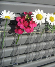 6 x Minivasen Glas zum Hängen