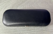 Hartschalen Brillenetui Echtleder "Made in Germany" Vintage in schwarz.