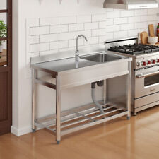 Freistehende Edelstahl Spültisch Gastro 1 Becken (Rechts) 100x50(LxB) Spülbecken