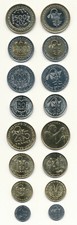 West African States - 1+5+10+25+50+100+200+500 Francs 1984 - 2012 UNC - KMS Satz