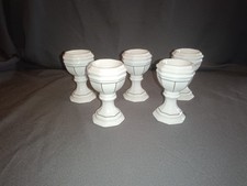 5 Eierbecher Leonardo San Marco Gallo Villeroy& Boch Weiß Schwarze Streifen