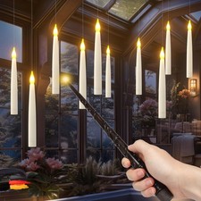 12er schwebende LED Tafel-Kerzen mit Zauberstab magisch Fliegende Halloween Deko