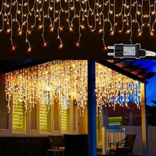 LED Eisregen Lichterkette 10-20M Außen Fenster Licht Beleuchtung Lichtervorhang