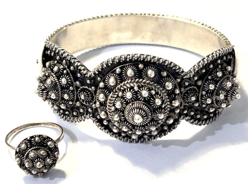 Set silberring armreif - set,