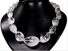 Heilstein Halskette aus dem Edelstein Bergkristall Sehr Große Nuggets