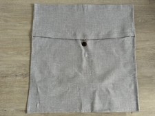 2er Set Kissenhülle Kissenbezug 65x65cm grau Knopf