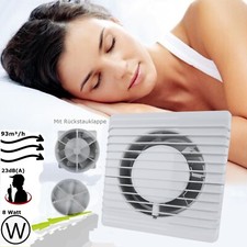 Badlüfter Ventilator 100 mm Wandlüfter leise weiß WC mit Rückstauklappe MKK