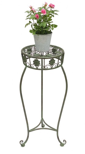 Blumenhocker metall grün rund - grün,