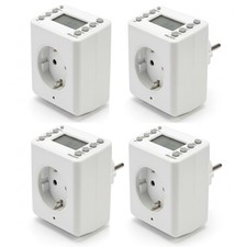 4x Digitale Zeitschaltuhr 3680W Display bis zu 10 Schaltzeiten pro Tag Steckdose