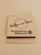 Streichholzheftchen, Technisches Hilfswerk, Helfen im Team, Katastrophenschutz 