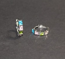 Creolen Edelstahl Zirkonia bunt Modeschmuck antiallergisch