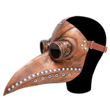 Seuchen Pest Doktor Maske - Rabe Vogel Schnabel - Plague Doctor - Gothic - Braun