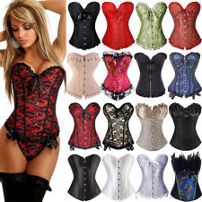 Damen Dessous Schwarz Burlesque Corsage Blumen-Korsett Shapewear Mieder Sexz NMK