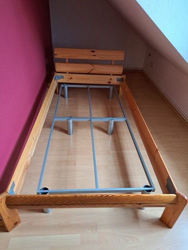 Bettrahmen holz metall mit - bettrahmen,