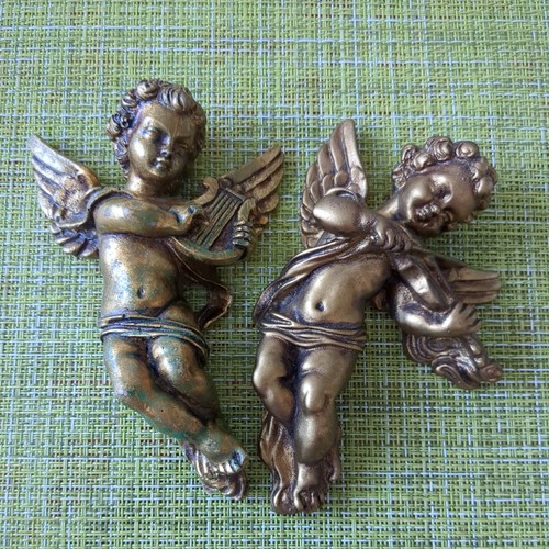Vintage wandengel paar gold - wandengel,