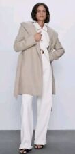 ZARA Kapuzen Mantel mit Gürtel Jacke Gr. XS ~ Beige TOP