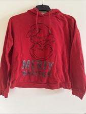 Weihnachten Kapuzenpullover Hoodie Rot The Grinch Merry Whatever! Gr. M Takko