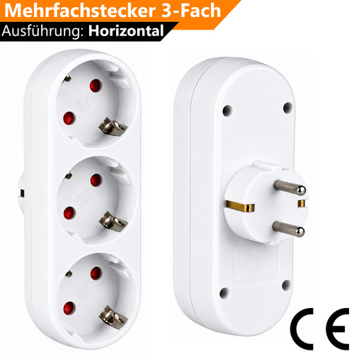 Fach steckdosenadapter - 3-fach,