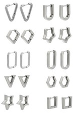 Edelstahl Ohrringe Klapp Creolen 12-21mm Damen Herren Huggie Ohrstecker