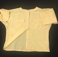 La Mode Smarti Damen Bluse Casual Kurzarm Gr.40 Gelb Leinen/Baumwolle