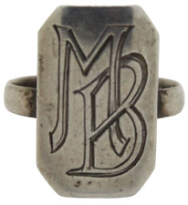 ? Art Deco Silber Ring Siegelring MB Monogramm Umbau Antikschmuck - 3,04g