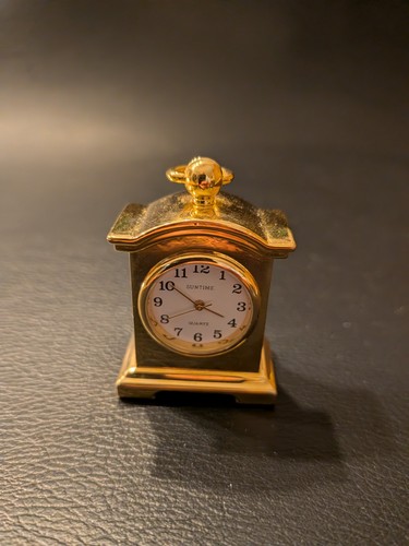 Miniatur uhr goldfarben - miniatur,