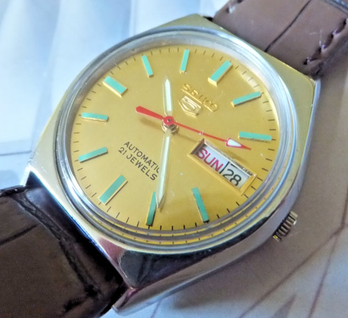 Seiko gold dial 6319 - dial, 36mm