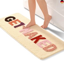 Beige Badezimmerteppich Bunt Badematte rutschfest Waschbar Badteppich Spaßig 