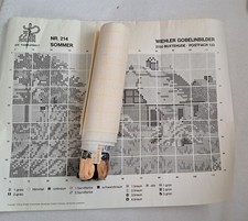 Gobelin Stickbild SOMMER Stickset Vorlage unbedruckter Stramin Garn neu 29,5x18