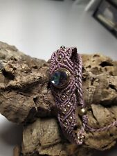 Handgefertigtes Makramee-Armband mit Mystik-Topas (synthetisch)    (300)