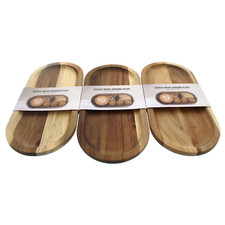 3 Stück Bambus Tablett Untersetzer Oval Dekorative