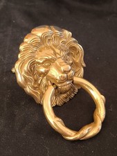 Türklopfer Löwenkopf massiv Messing Löwe mit Ring als Klopfer 