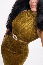 Zara Neu Kleid Samt L Grün