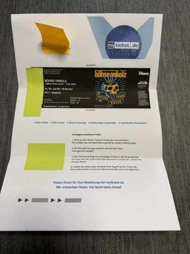 Konzertticket böhse onkelz - böhse,