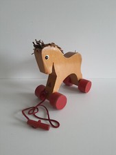 Vintage Haba Holzpferd zum Ziehen RAR !!!