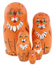 Matroschka 5tlg roter kater - roter,